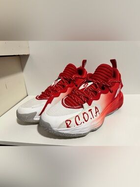 Adidas Damian Lillard Red and White Performance Sneakers - RCOTA Detail
